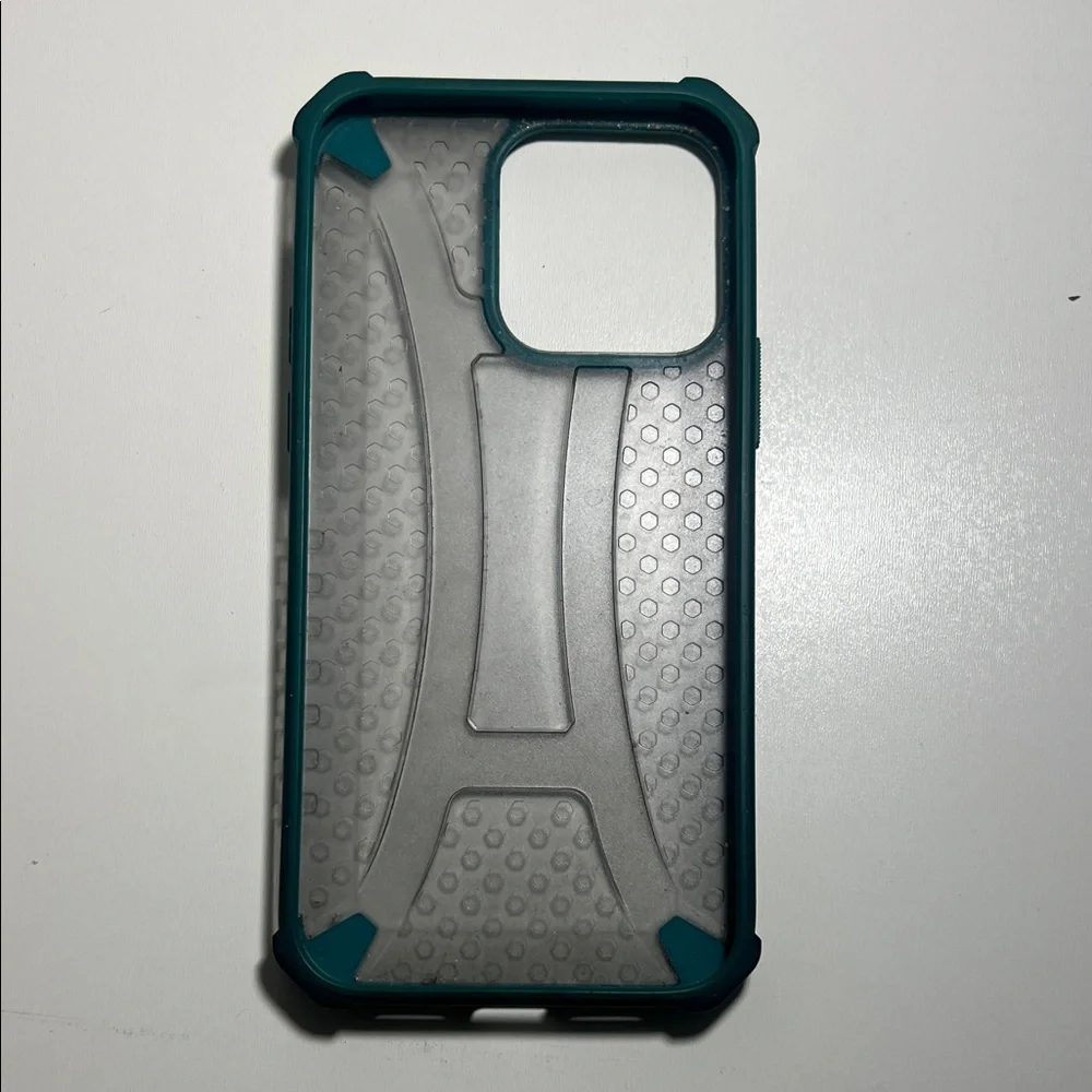 Teal and Clear Protective Phone Case - IPhone 13 Promax